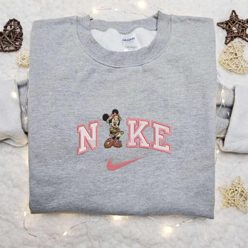 Nike x Safari Minnie Embroidered T shirt Disney Characters Embroidered Sweatshirt Nike Inspired Embroidered Hoodie