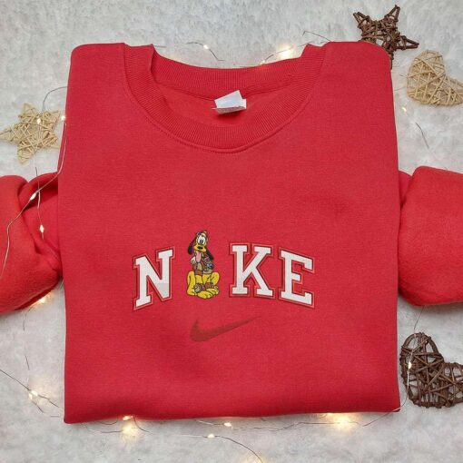 Nike x Safari Pluto Embroidered Hoodie Disney Characters Embroidered Sweatshirt Nike Inspired Embroidered T shirt