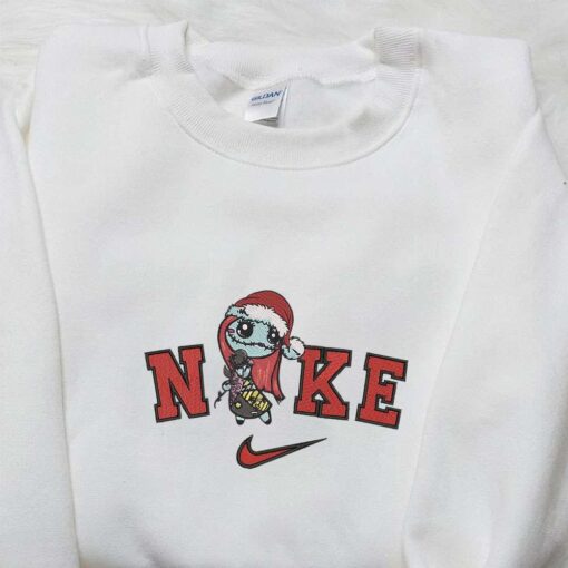 Nike x Sally Christmas Hat Embroidered Sweatshirt The Nightmare Before Christmas Embroidered Hoodie Nike Inspired Embroidered T shirt