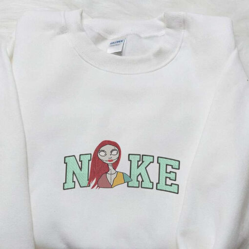 Nike x Sally Embroidered Shirt The Nightmare Before Christmas Embroidered Hoodie Nike Inspired Embroidered Sweatshirt
