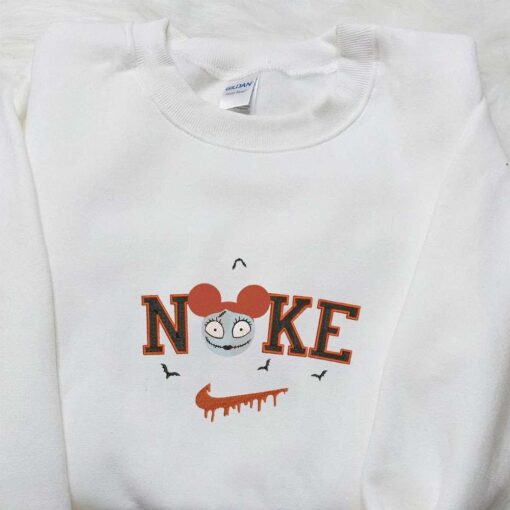 Nike x Sally Mickey Head Embroidered Shirt The Nightmare Before Christmas Characters Embroidered T shirt Nike Inspired Embroidered Sweatshirt