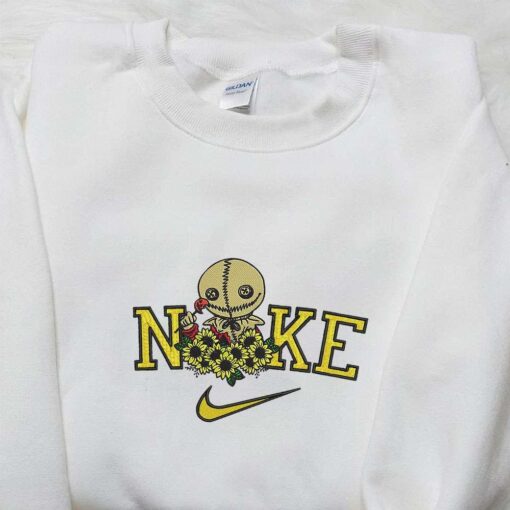 Nike x Sam Trick R Treat Sunflower Embroidered Shirt Nike Inspired Embroidered Shirt Best Halloween Embroidered Gifts Ideas