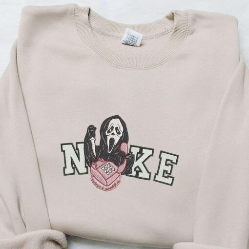 Nike x Scream You Hang Up Ghost Embroidered Shirt Nike Inspired Embroidered Shirt Best Gifts for Halloween Lovers