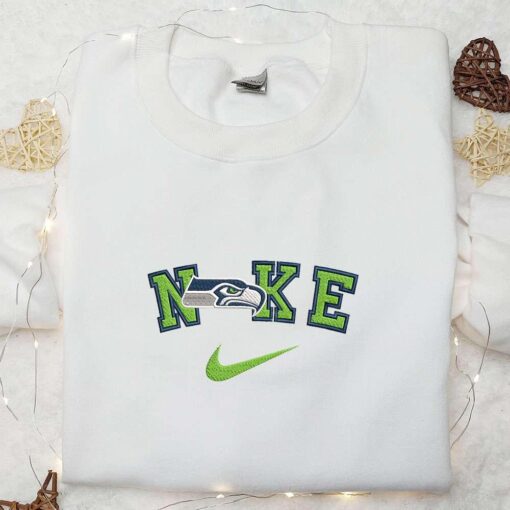 Nike x Seattle Seahawks Embroidered Hoodie Sports Embroidered Hoodie Custom Nike Embroidered Hoodie