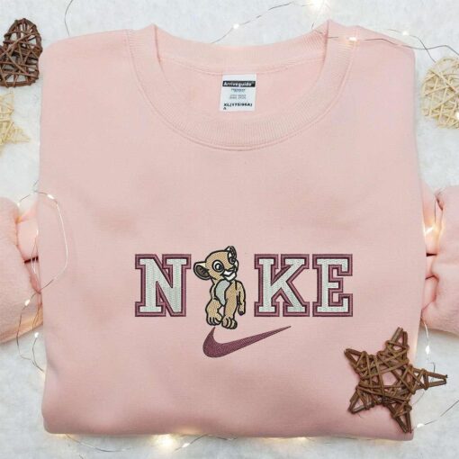 Nike x Simba Cartoon Embroidered Sweatshirt Disney Characters Embroidered Hoodie Custom Nike Embroidered T shirt