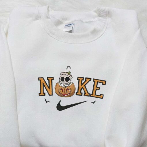 Nike x Skellington Pumpkin Halloween Embroidered Hoodie Amazing Halloween Embroidered T shirt Nike Inspired Embroidered Sweatshirt