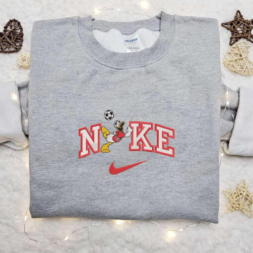 Nike x Soccer Donald Embroidered Hoodie Disney Characters Embroidered Hoodie Nike Inspired Embroidered Hoodie