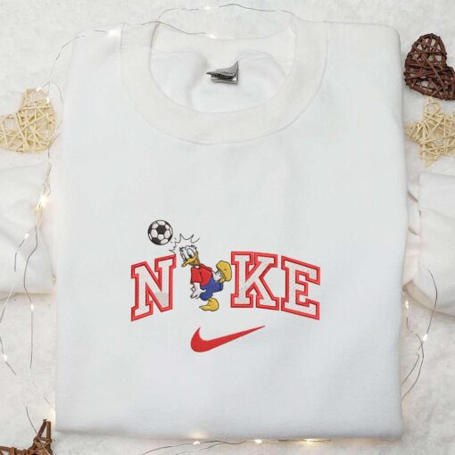 Nike x Soccer Donald Embroidered Sweatshirt Disney Characters Embroidered Shirt Nike Inspired Embroidered Hoodie