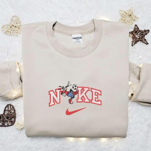 Nike x Soccer Goofy Embroidered T shirt Disney Characters Embroidered T shirt Custom Nike Embroidered T shirt