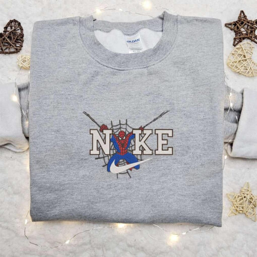 Nike x Spider Man Embroiderd Shirt Nike Inspired Embroidered Hoodie Cool Embroidered Sweatshirt
