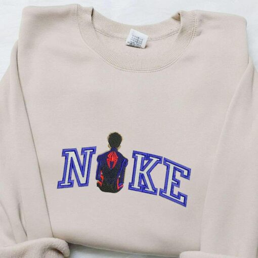 Nike x Spider Man Movie Embroidered Sweatshirt Marvel Universe Embroidered Hoodie Custom Nike Embroidered T shirt