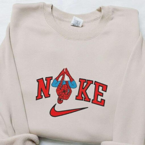 Nike x Spider Man Movie Embroidered Tshirt Marvel Comics Embroidered Hoodie Custom Nike Embroidered T shirt