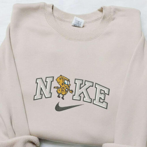 Nike x SpongeBob SquarePants Cartoon Embroidered Sweatshirt Disney Characters Embroidered Hoodie Best Gift for Family