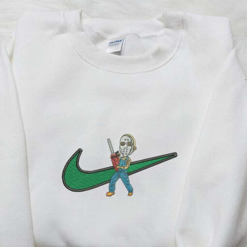 Nike x Spooky Jacson Embroidered Shirt Nike Halloween Embroidered Sweatshirt Horror Movie Characters Embroidered Hoodie