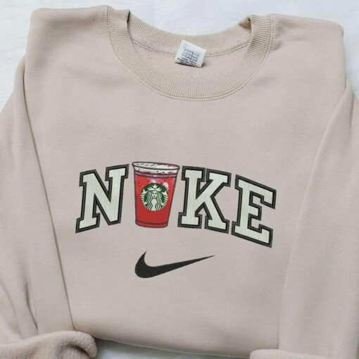 Nike x Starbuck Embroidered Sweatshirt Favorite Drink Embroidered Shirt Nike Inspired Embroid