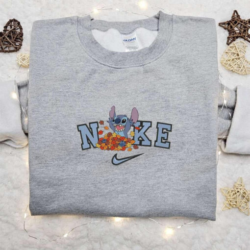 Nike x Stitch Autume Cartoon Embroidered Sweatshirt Walt Disney Characters Embroidered Shirt Best Halloween Gift Ideas