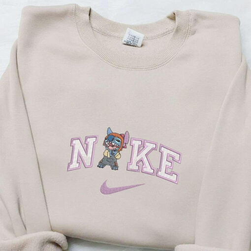 Nike x Stitch Ellie Up Cosplay Embroidered Shirt Disney Characters Embroidered Hoodie Best Gift Ideas