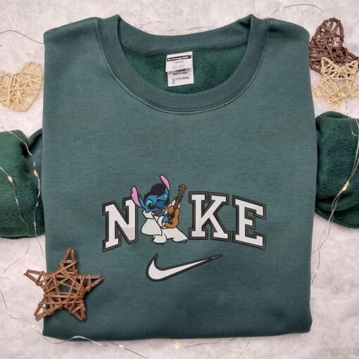 Nike x Stitch Elvis Presley Embroidered Hoodie Lilo And Stitch Disney Embroidered Hoodie Nike Inspired Embroidered Hoodie