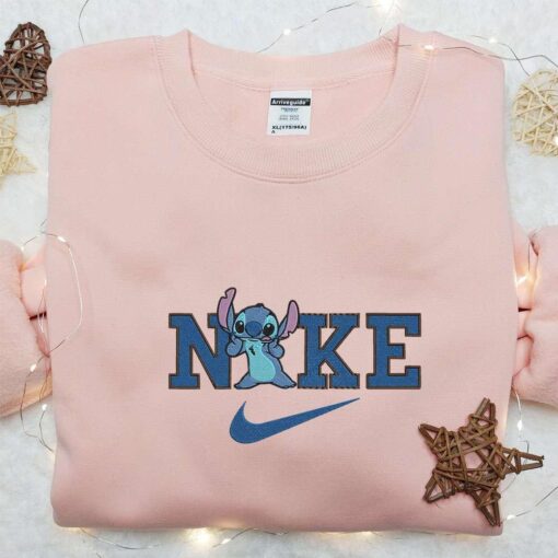 Nike x Stitch Embroidered Sweatshirt Lilo and Stitch Embroidered Hoodie Best Birthday Gifts