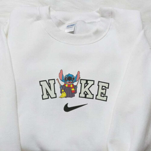 Nike x Stitch Harry Potter Embroidered Sweatshirt Halloween Disney Embroidered Hoodie Custom Nike Embroidered T shirt