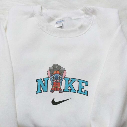 Nike x Stitch Hercules Embroidered Shirt Custom Nike Embroidered Shirt Cute Halloween Embroidered Shirt