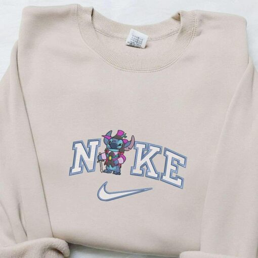 Nike x Stitch John Radcliffe Pocahontas Cosplay Disney Characters Embroidered Hoodie Best Gift Ideas