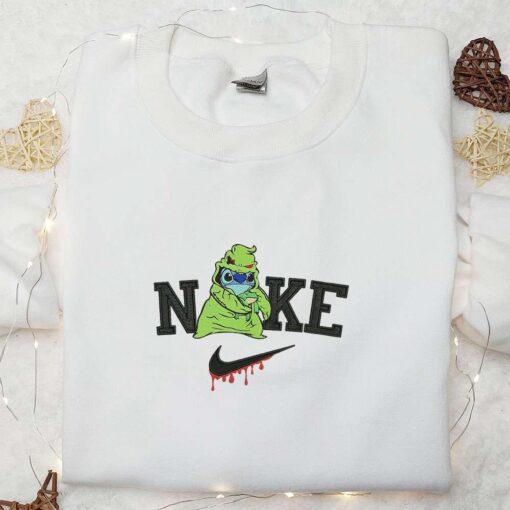 Nike x Stitch Oogie Boogie Embroidered T shirt Nike Inspired Embroidered Hoodie Adorable Halloween Embroidered Sweatshirt