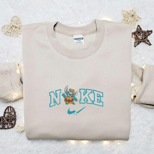 Nike x Stitch Spooky Embroidered Sweatshirt Horror Movie Disney Embroidered Shirt The Best Halloween Gift