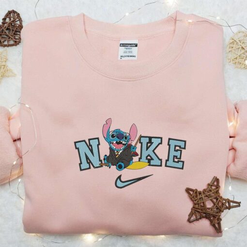 Nike x Stitch Witch Embroidered Shirt Disney Characters Embroidered Shirt Nike Inspired Embroidered Shirt