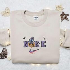 Nike x Stitch Witch Embroidered Sweatshirt Horror Movie Disney Embroidered Shirt The Best Halloween Gift