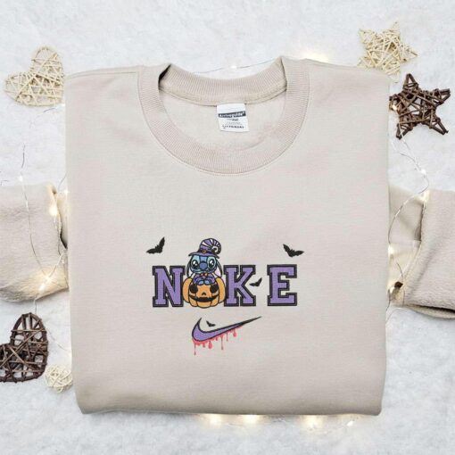 Nike x Stitch Witch Embroidered Sweatshirt Horror Movie Disney Embroidered Shirt The Best Halloween Gift