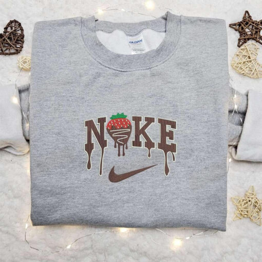 Nike x Strawberry Chocolate Embroidered Sweatshirt Favorite Food Embroidered Shirt The Best Gift 3