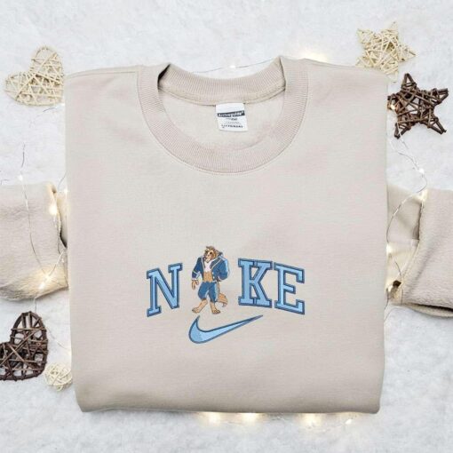 Nike X The Beast Embroidered Shirt Beauty And The Beast Disney Embroidered Shirt Custom Nike Embroidered Shirt