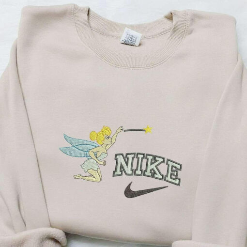Nike X Tinkerbell Cartoon Embroidered Sweatshirt Disney Characters Embroidered Hoodie Best Birthday Gift Ideas