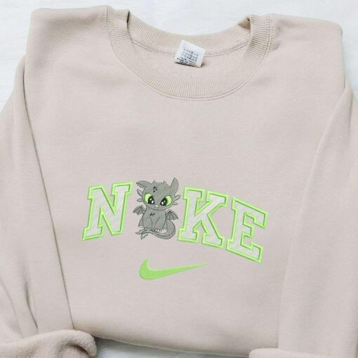 Nike X Toothless Cartoon Embroidered Sweatshirt Disney Characters Embroidered Hoodie Best Birthday Gift Ideas