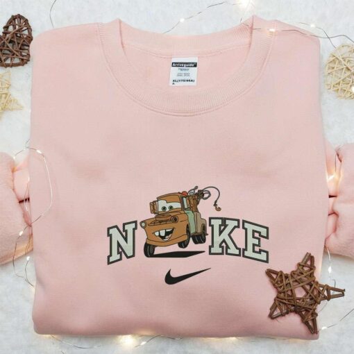 Nike X Tow Mater Embroidered Shirt Pixar Cars Disney Cartoon Embroidered T Shirt Nike Inspired Embroidered Sweatshirt