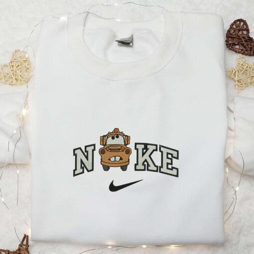 Nike X Tow Mater Pixar Cars Embroidered Sweatshirt Disney Pixar Cars Embroidered Hoodie Custom Nike Embroidered T Shirt
