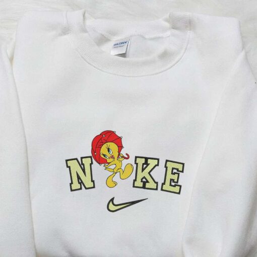 Nike X Tweety Bird Looney Tunes Embroidered Sweatshirt Nike Inspired Embroidered T Shirt Best Gifts For Family