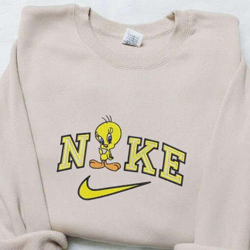 Nike X Tweety Cartoon Embroidered Sweatshirt Disney Characters Embroidered T Shirt Best Gift Ideas For Family