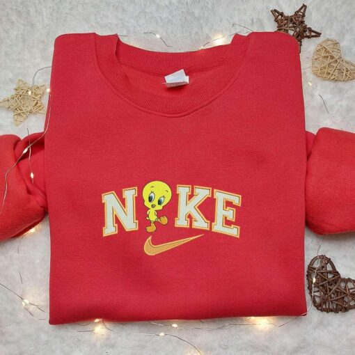 Nike X Tweety Embroidered T Shirt Looney Tunes Disney Embroidered T Shirt Custom Nike Embroidered T Shirt