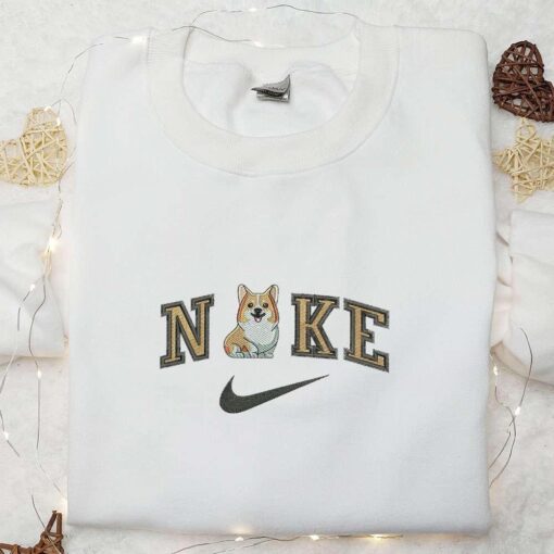 Nike x Welsh Corgi Embroidered Shirt Animal Embroidered Hoodie Best Gift Ideas