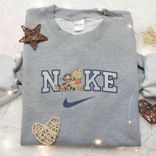 Nike X Winnie The Pooh And Tiger Embroidered Sweatshirt Winnie The Pooh Embroidered Sweatshirt Nike Inspired Embroidered Shirt