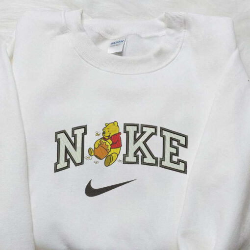 Nike X Winnie The Pooh Embroidered Sweatshirt Winnie The Pooh Disney Embroidered Sweatshirt Nike Inspired Embroidered Shirt
