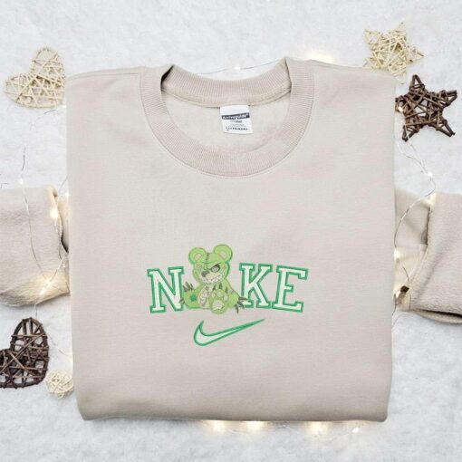 Nike x Zombie Bear Embroidered Sweatshirt Cool Halloween Embroidered Hoodie Spirit Halloween Embroidered T shirt