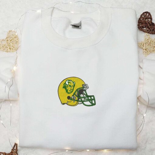 North Dakota State Bison Helmet Embroidered Shirt NCAA Sports Embroidered Hoodie Best Gift Idea 1