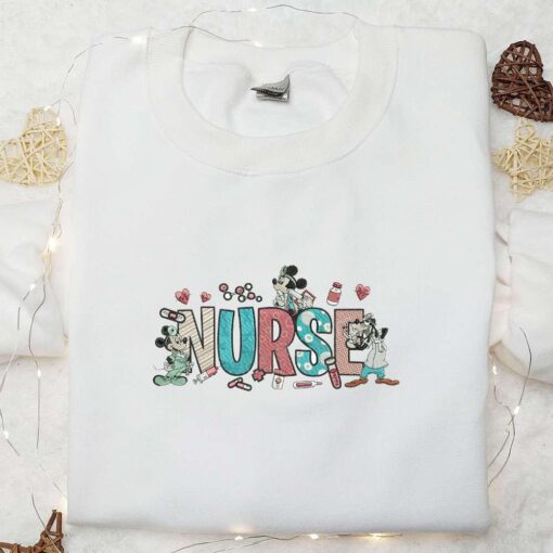 Nurse Disney Characters Embroidered Shirt Best Gift Idea For Family