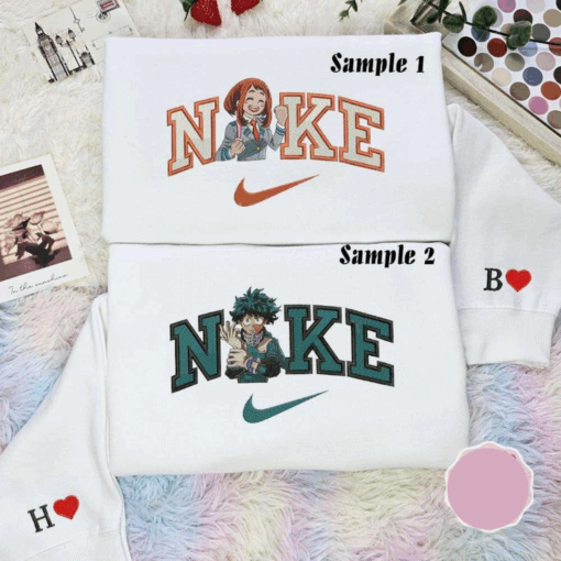 Ochaco And Midoriya My Hero Academia Anime Embroidered Couples Shirts, Best Gift for Anime Fans