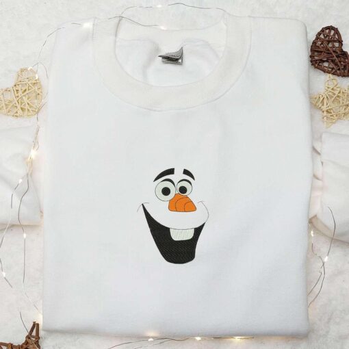 Olaf Face Embroidered Shirt Disney Frozen Embroidered Hoodie Best Gifts For Family