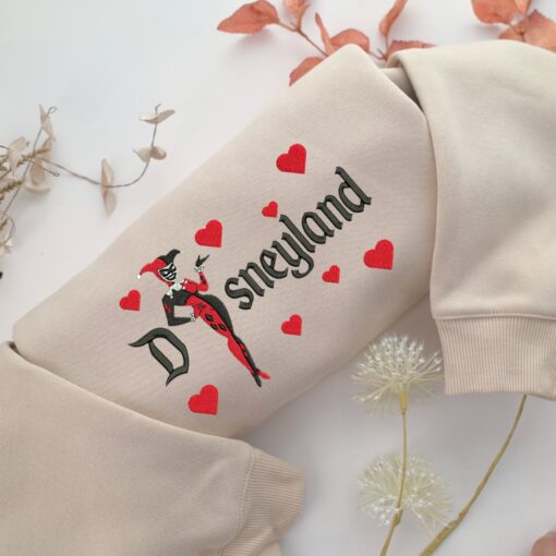 Old Harley Quinn Disneyland Embroidery, Disneyland Embroidered Sweatshirt, Movie Disney Inspired, Best Gifts Idea For Him Her