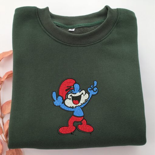 Old Smurfs Embroidery, Disneyland Embroidered Sweatshirt, Movie Disney Inspired, Best Gifts Idea For Him Her - Image 3